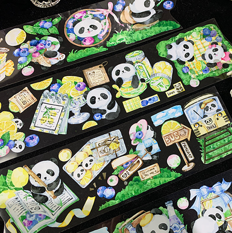 6cm*93cm Panda lemon PET Laser silver tape