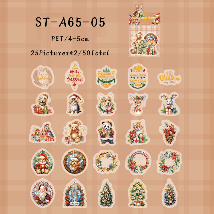 50PCS Colorful Christmas Series sticker