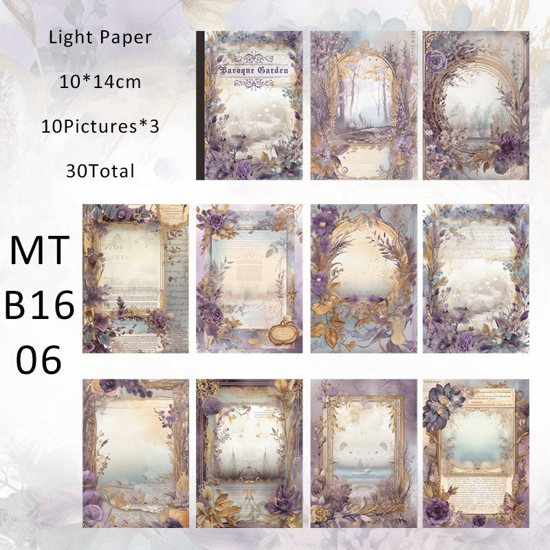 30PCS Baroque Gardens series material paper