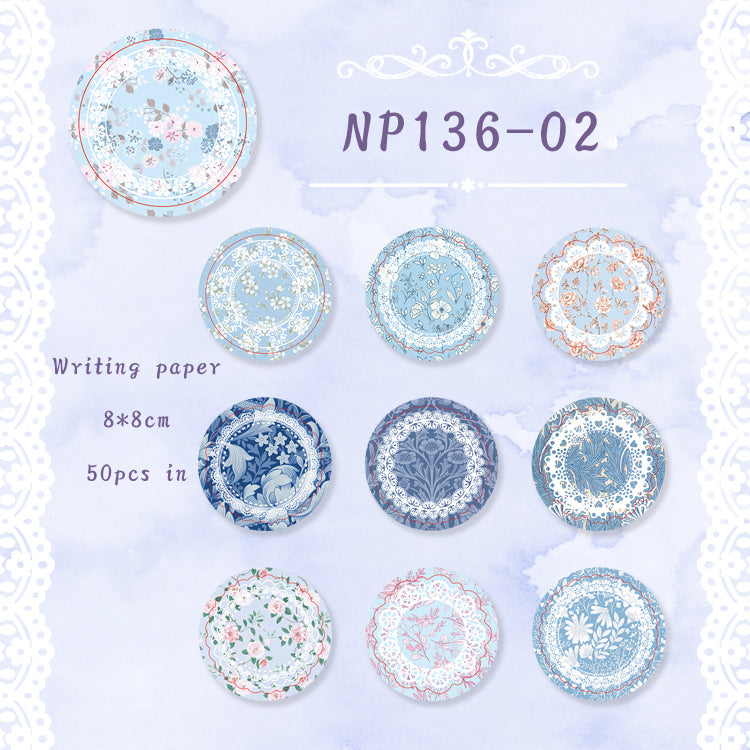 50PCS Flower Story collection series note paper