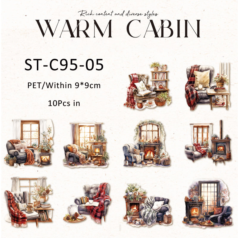 10PCS Warm House Series sticker