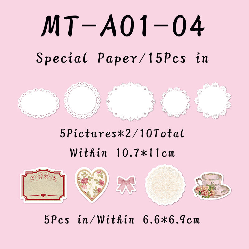 15PCS Lace Fantasia series material paper