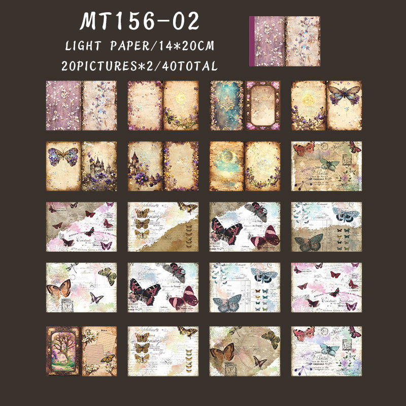 40PCS The mysterious manual series material paper