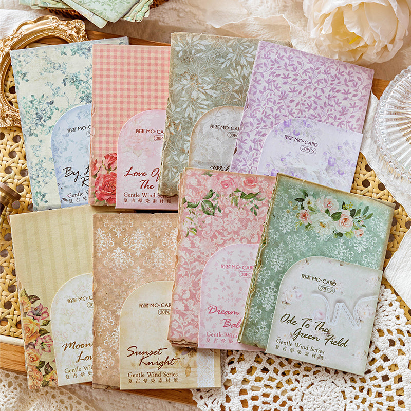 30PCS Gentle wind series material paper