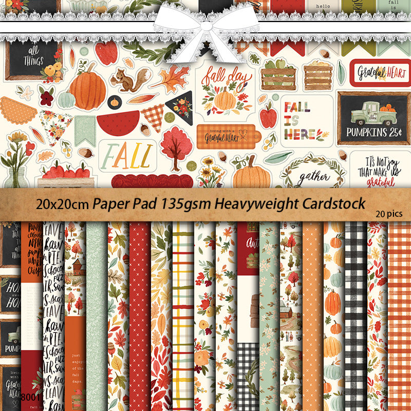 20PCS Autumn day material paper