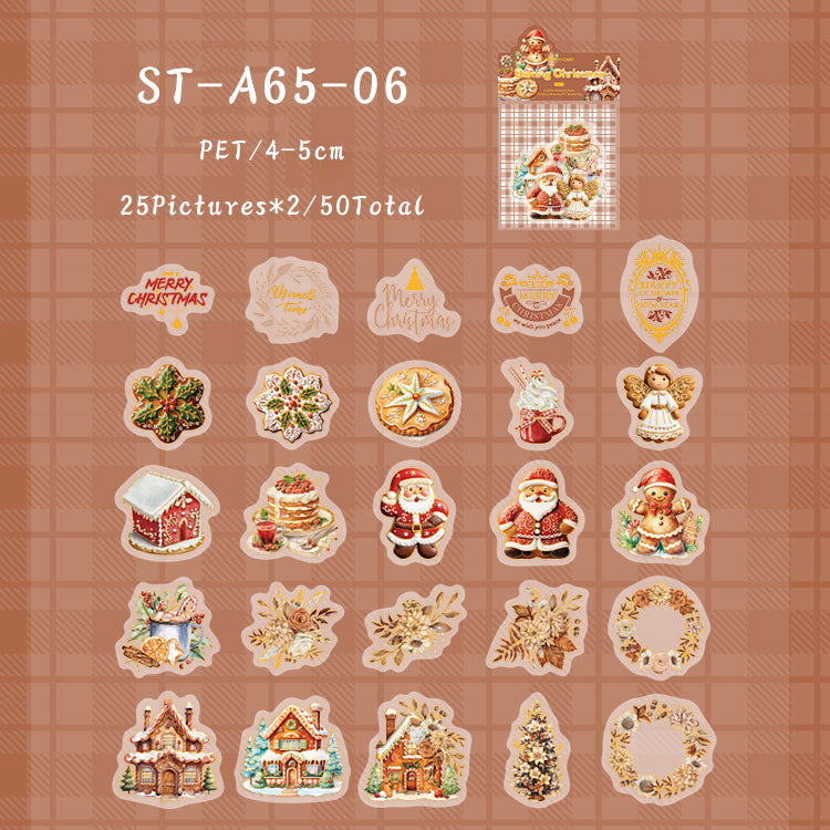 50PCS Colorful Christmas Series sticker