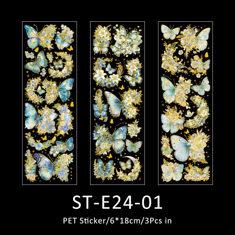 3PCS Flower dream butterfly series sticker