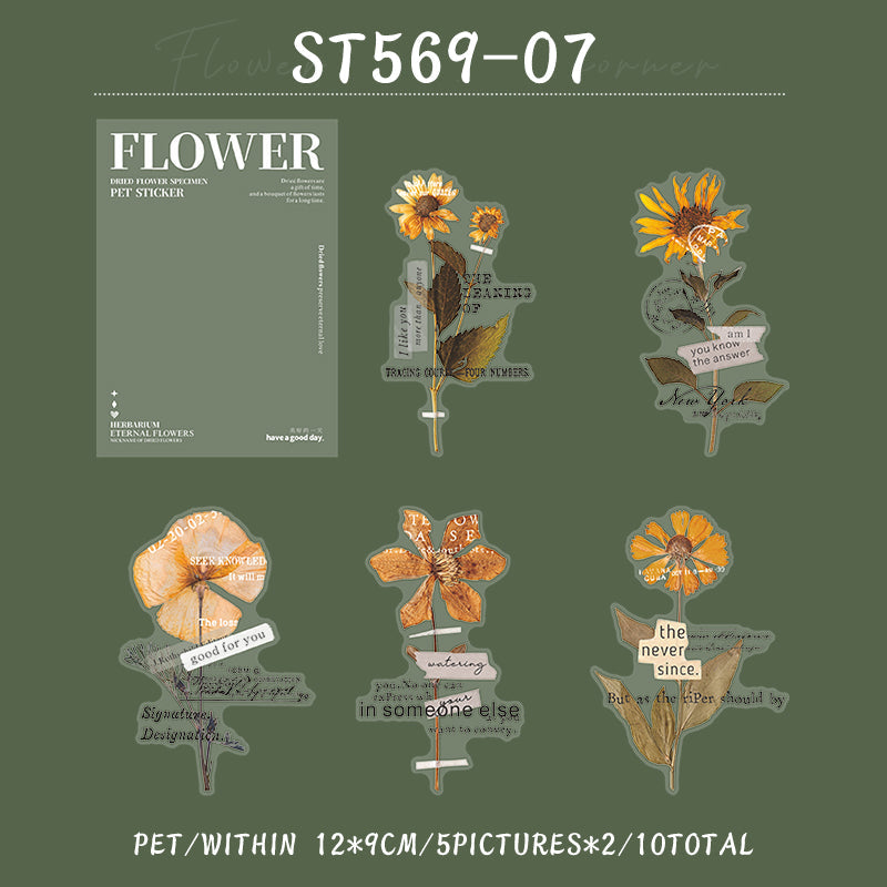 10PCS Flower at the corner series sticker