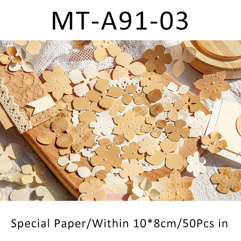 50PCS Berlin Flower series material paper