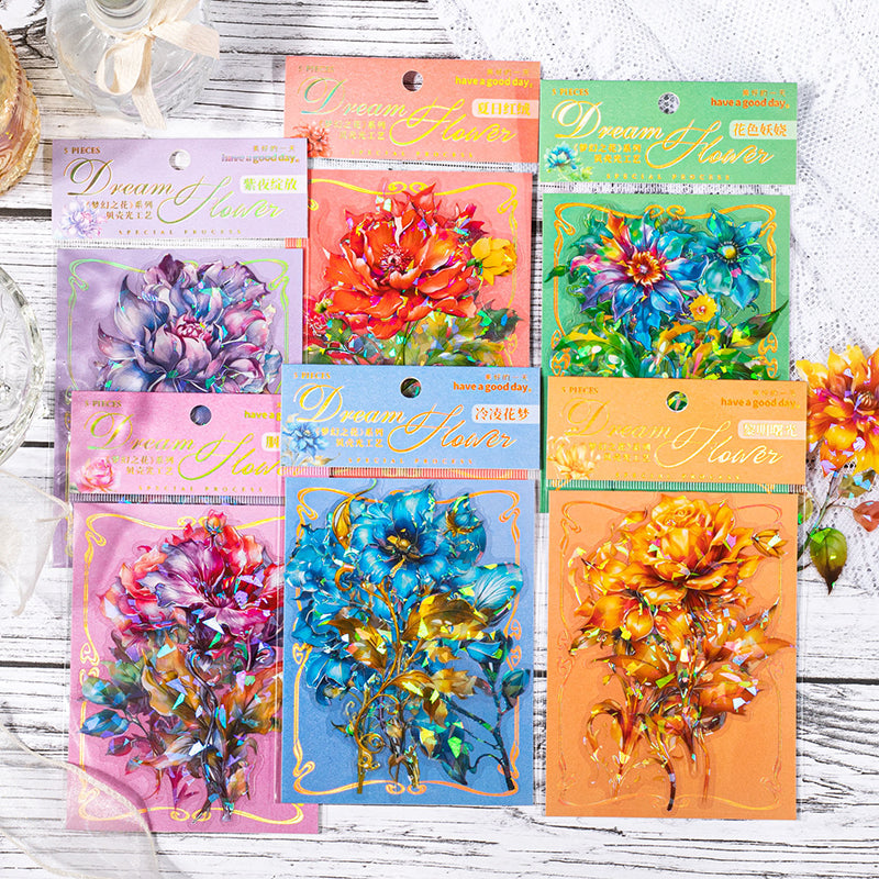 5PCS Dream flower series sticker