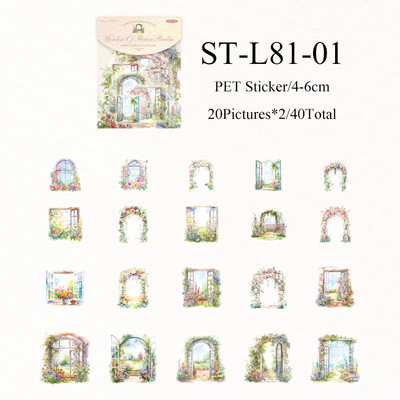 40PCS Spring Flower series sticker