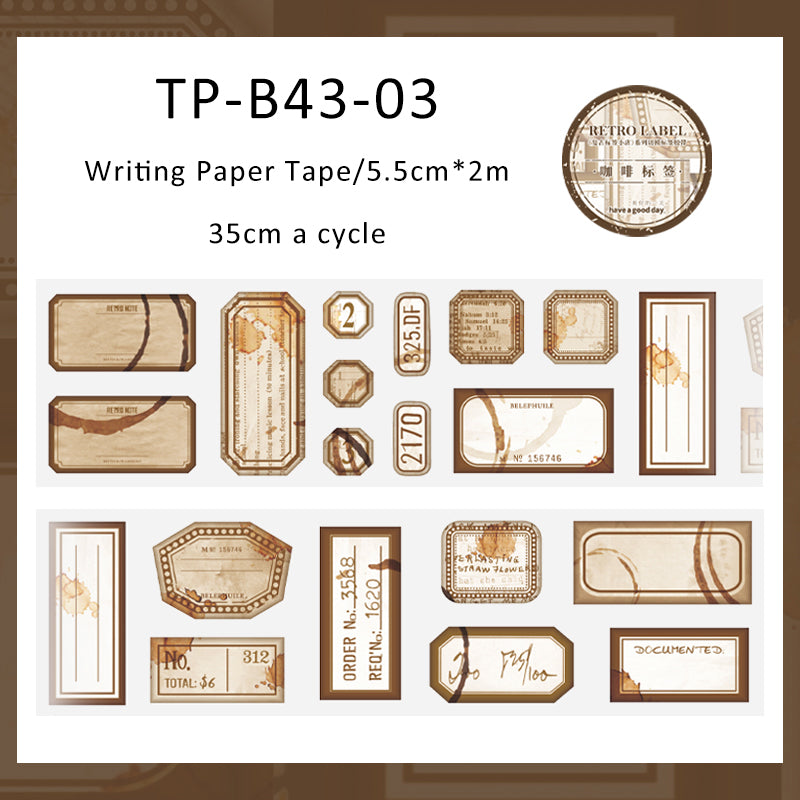 Retro label series writing paper tape