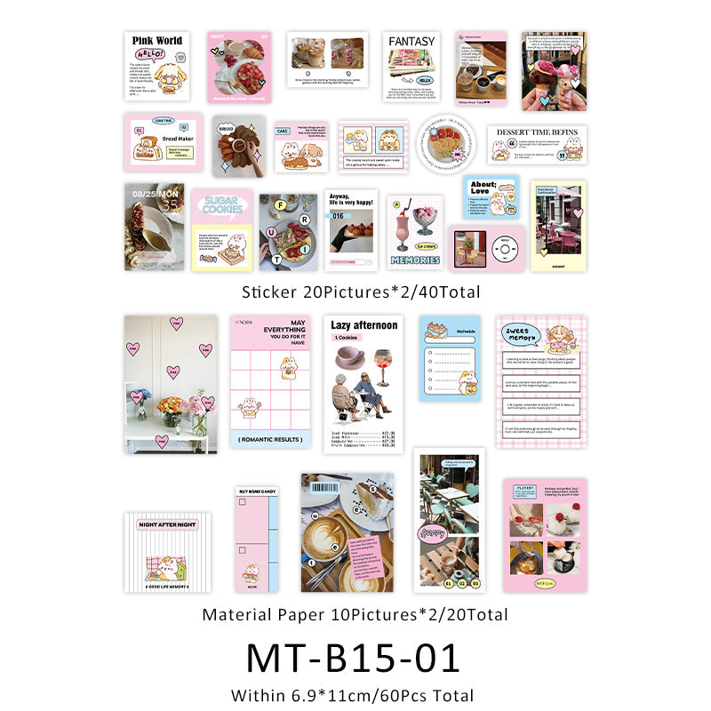 60PCS Life anthology series material paper set