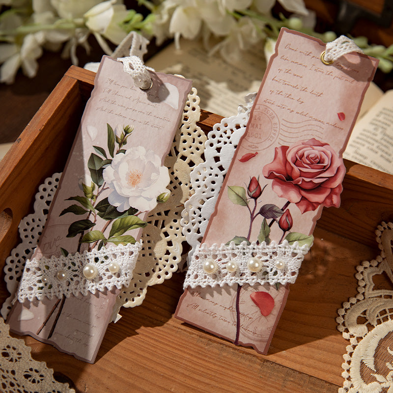 15PCS Letters from Flowers series bookmark