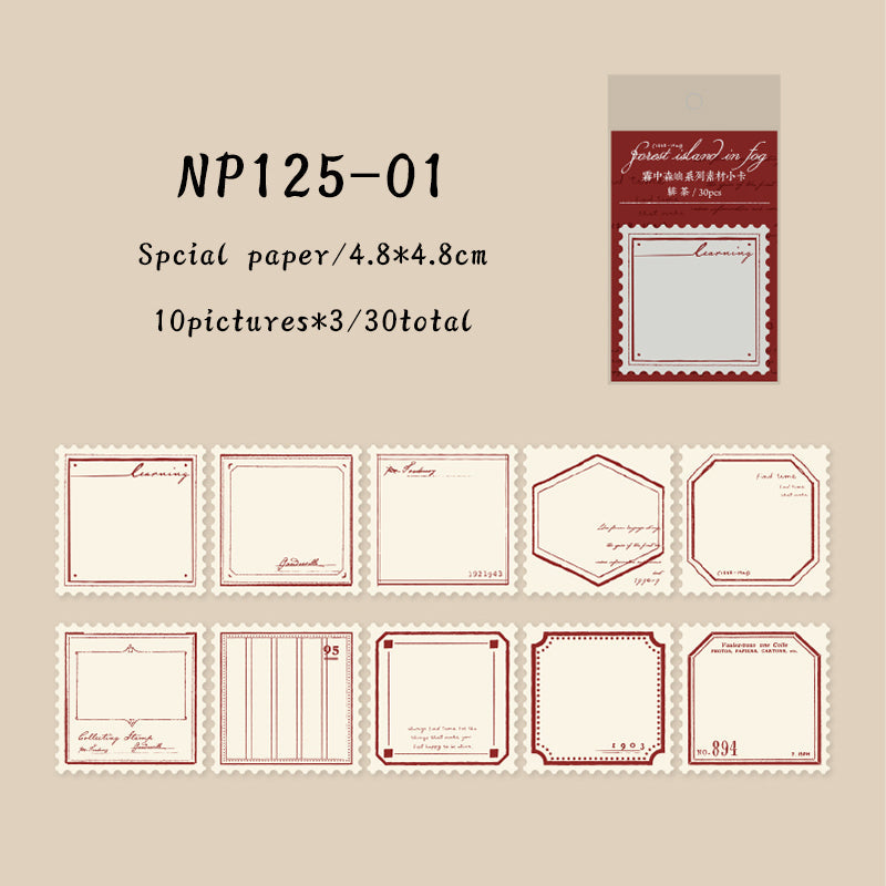 30PCS Island in the Fog series note paper