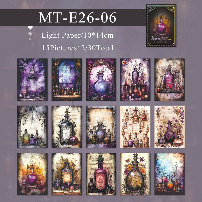 30PCS Magic potion series material paper