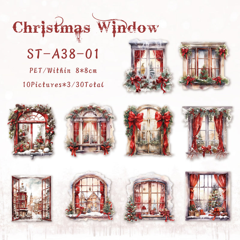 30PCS Christmas Window series sticker