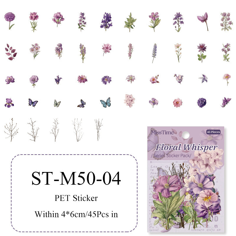 45PCS Flower whisper series sticker