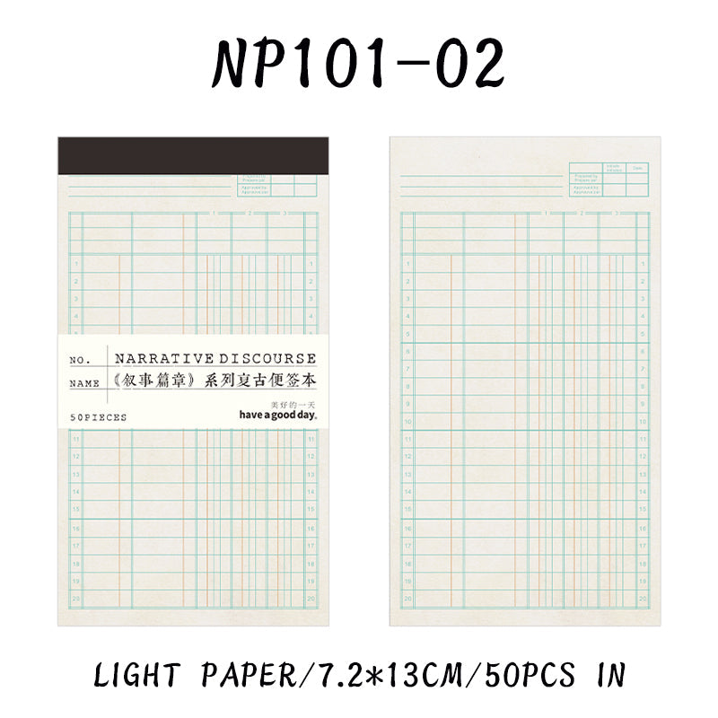 50PCS Narrative discourse series note paper