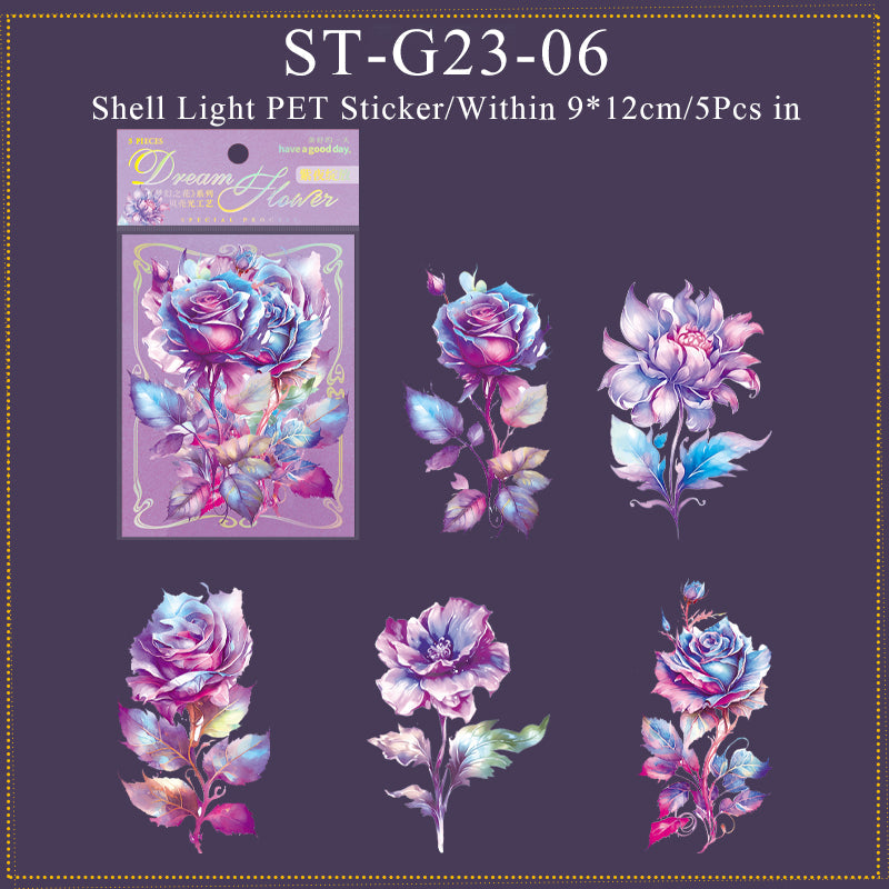 5PCS Dream flower series sticker