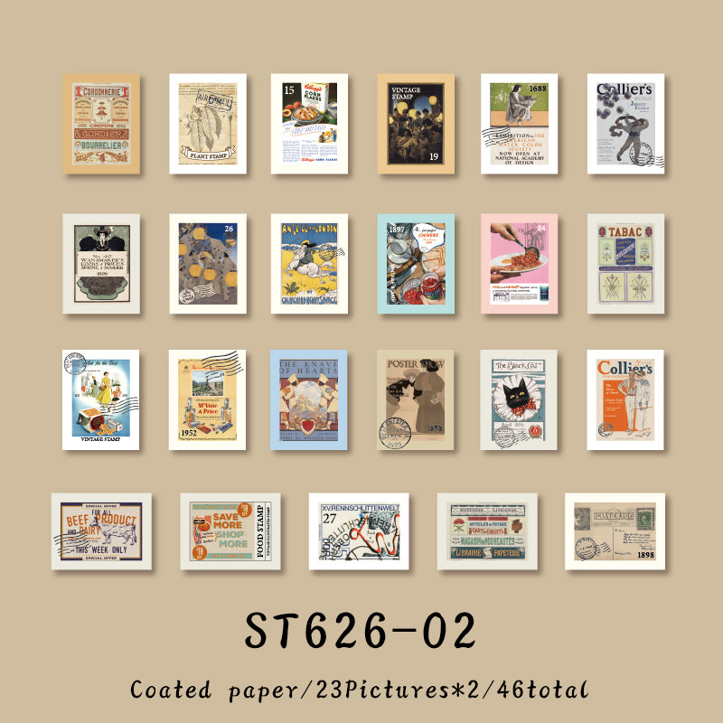 46PCS Old Post Office series sticker