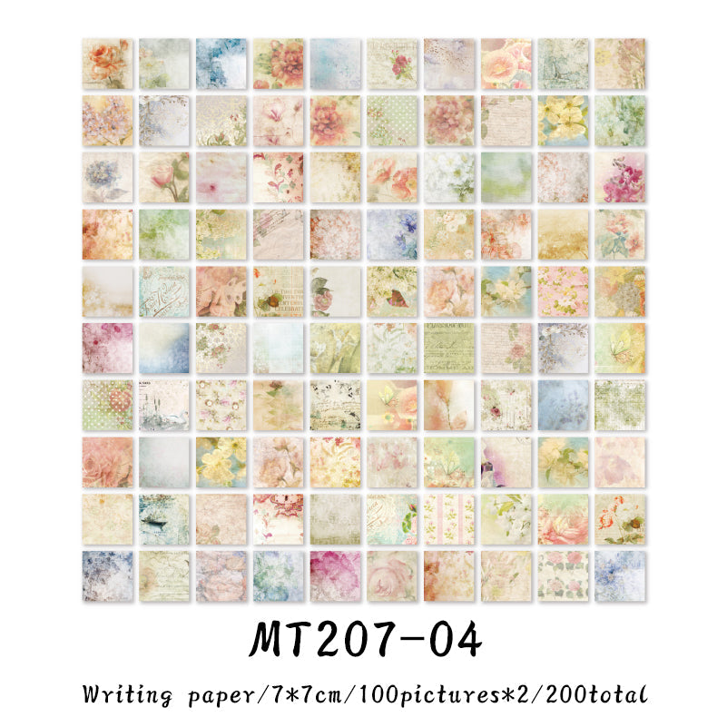 200PCS December Garden Series material paper