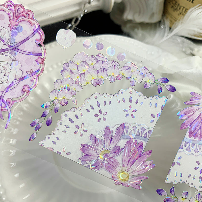 6cm*100cm Wisteria lace PET Shell light tape