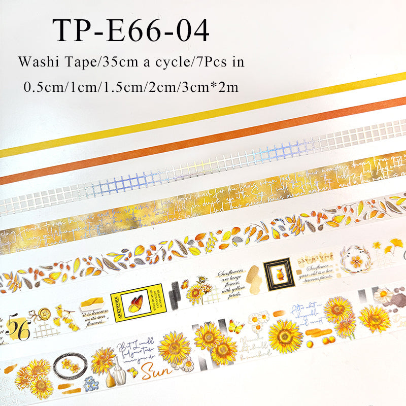 7PCS Flowery series Washi Tape