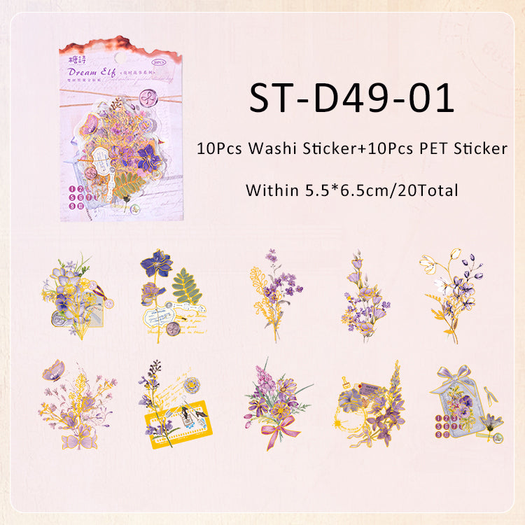 20PCS Time flower series sticker