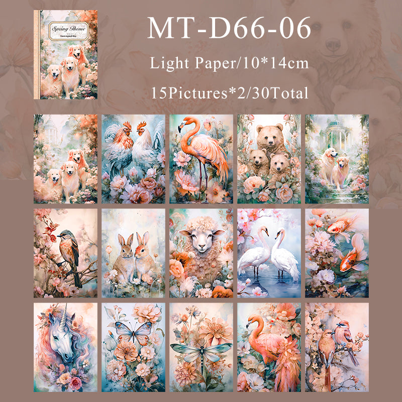 30PCS Four seasons have flower series material paper