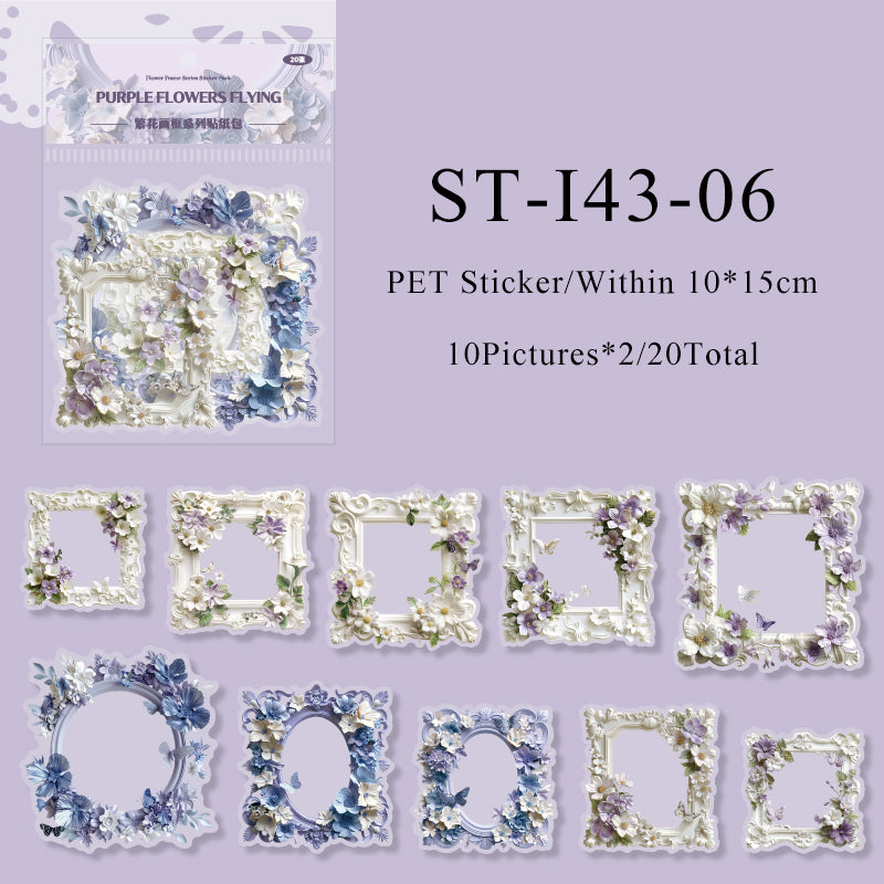 20PCS Flower frame series sticker