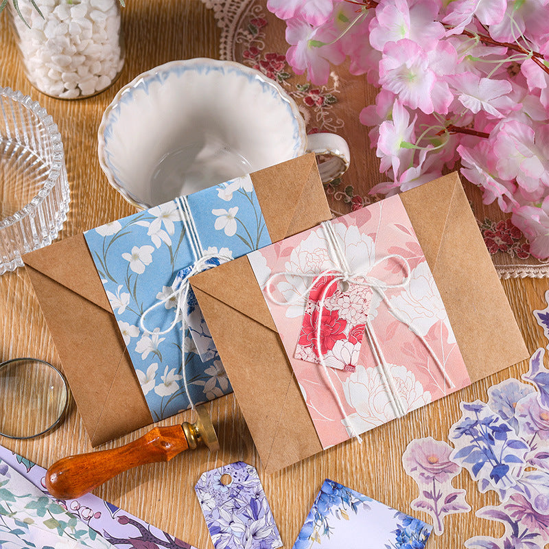 40PCS Flower gift series material paper set