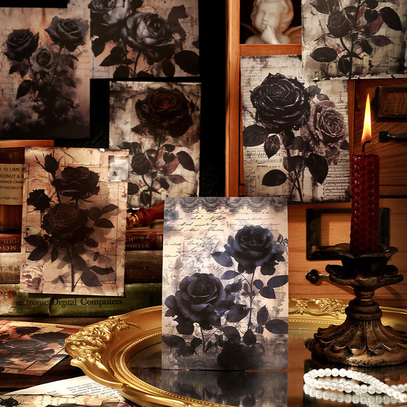 20PCS Dark Rose series material paper