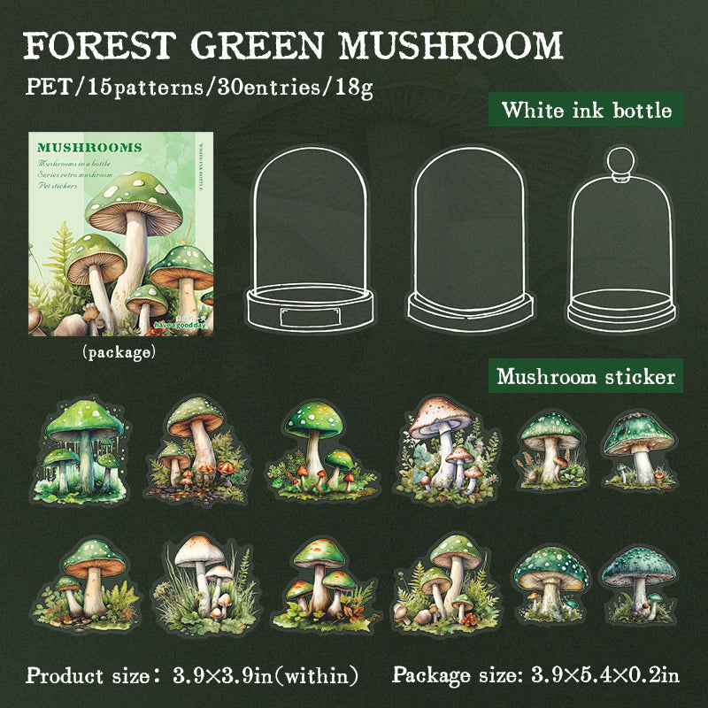 Mushroom and Bottle Sticker