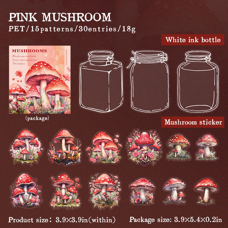 Mushroom and Bottle Sticker