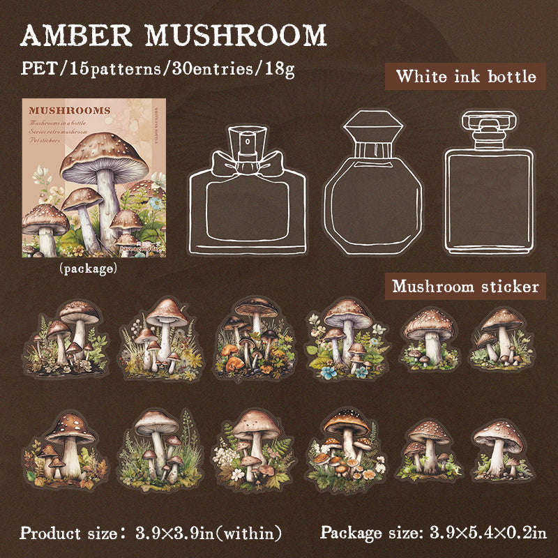 Mushroom and Bottle Sticker