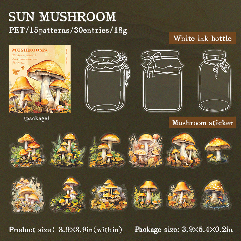 Mushroom and Bottle Sticker