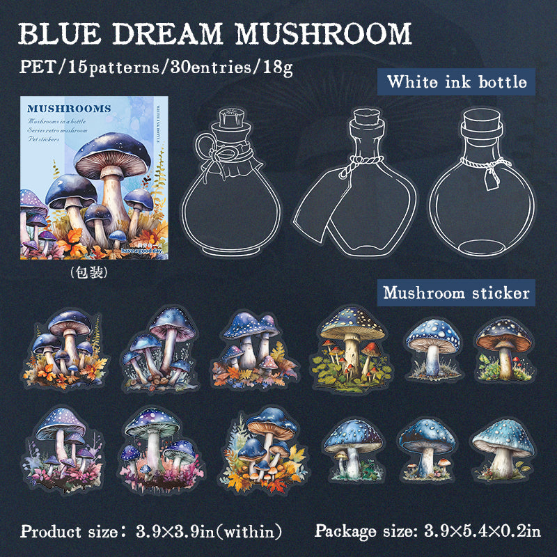 Mushroom and Bottle Sticker