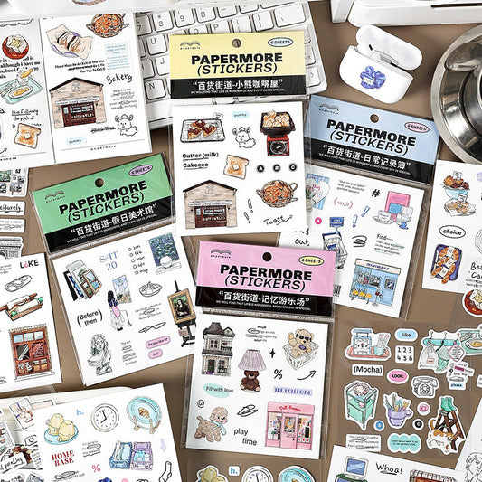 6PCS Department store street Series sticker