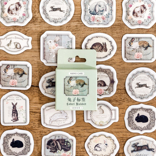 MO CARD Rabbit Stickers 45PCS