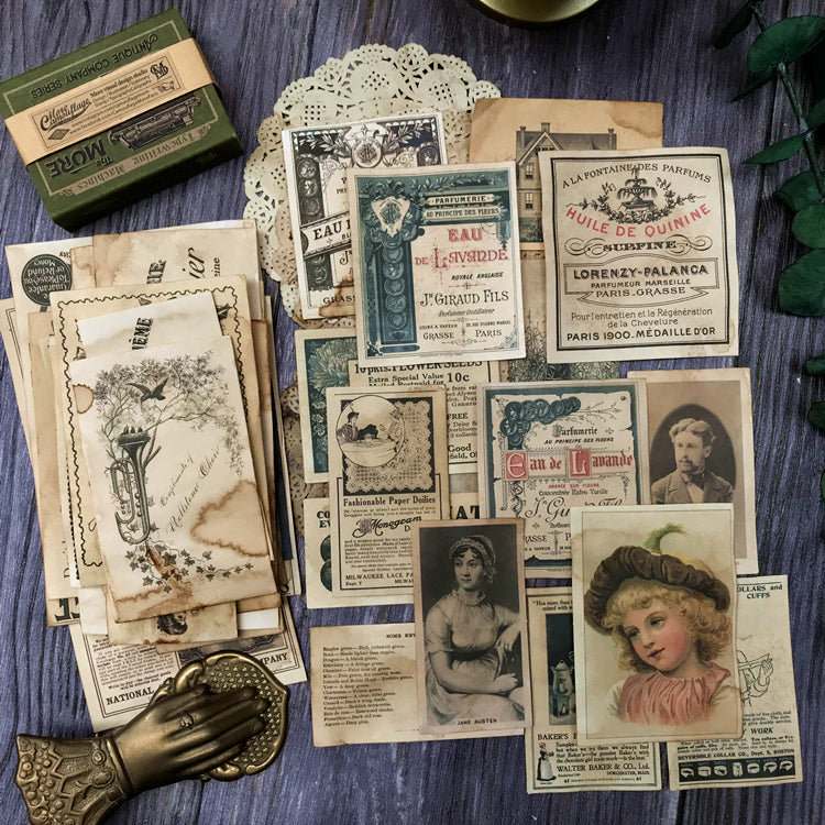 Vintage Coffee Dyed Scrapbook Paper and Lace Doily