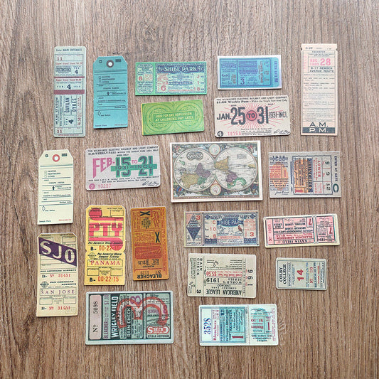 Vintage Style Decorative Ticket Stickers